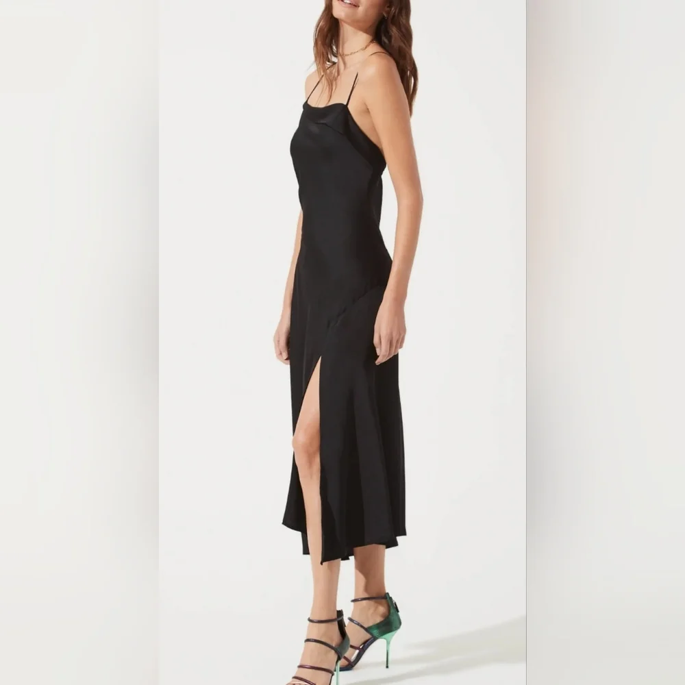 🔥NEW WITH TAG ASTR THE LABEL COWL SLIP MIDI DRESS BLACK in XS and SMALL🔥 - Picture 3 of 9